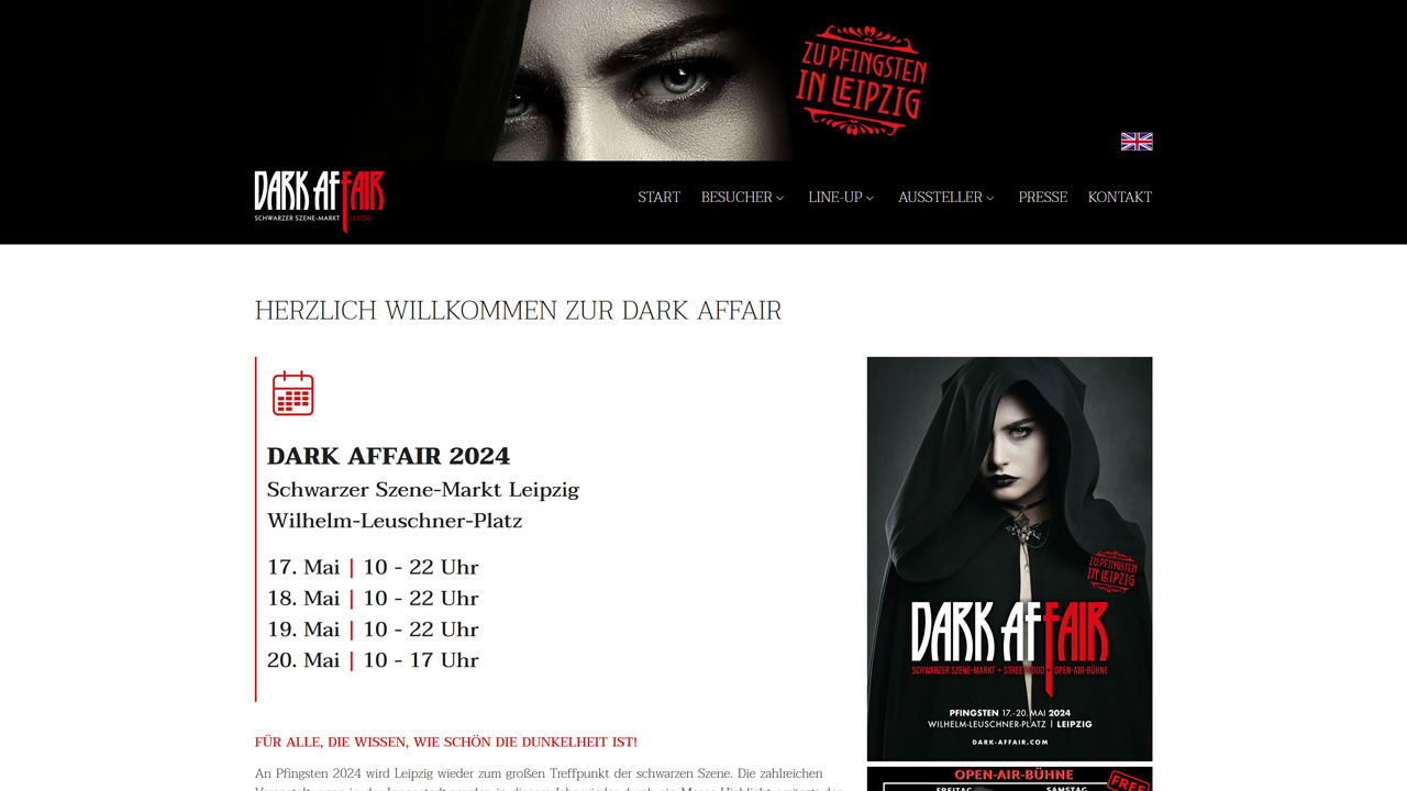 Homepage Dark Affair Messe