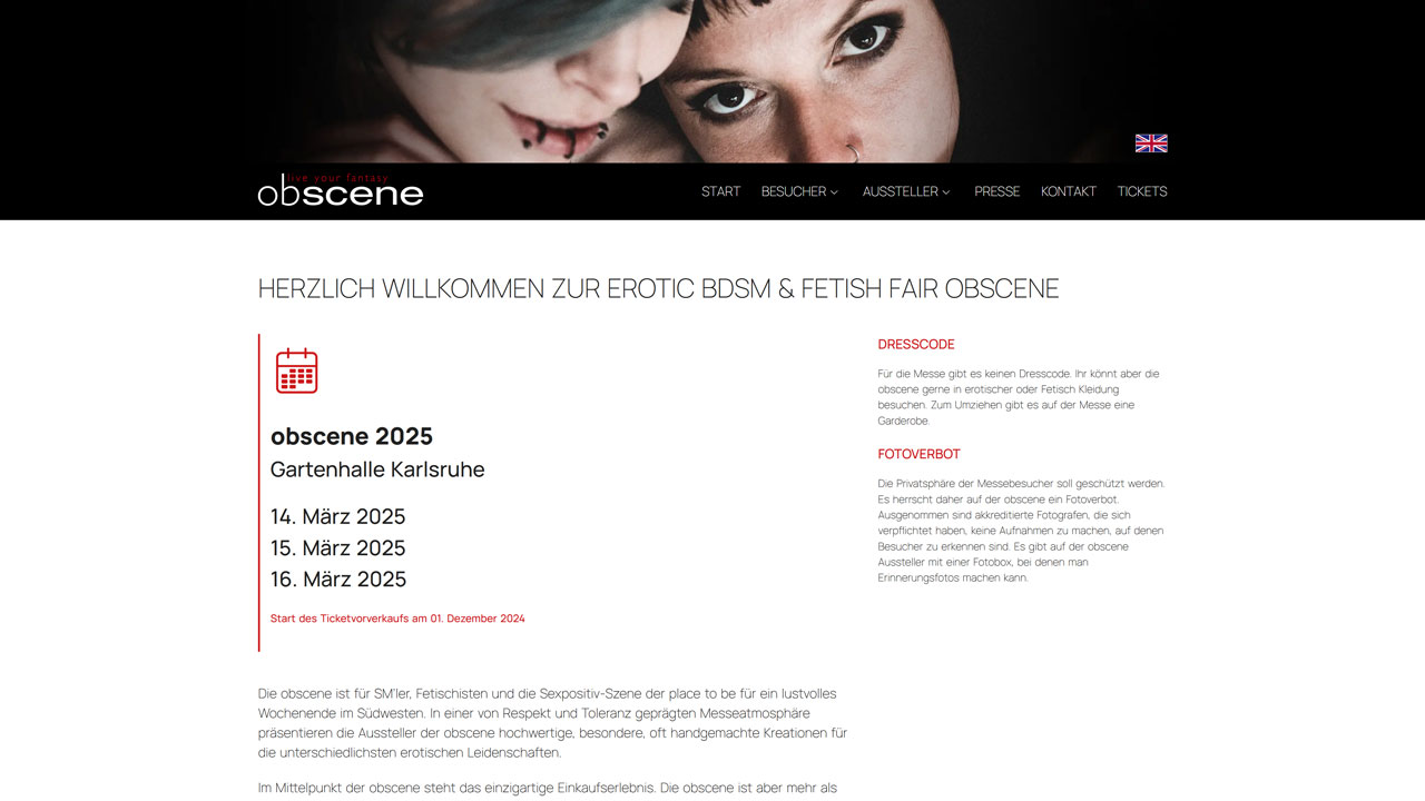 Homepage Obscene Messe